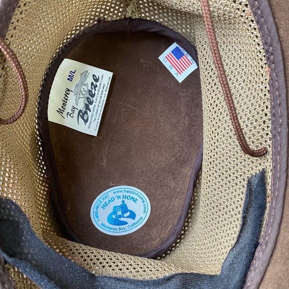 Monterey Bay Breeze Men’s Brown leather Hat Size M/L - Picture 4 of 8